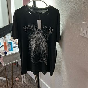 Medium Purple distressed tee